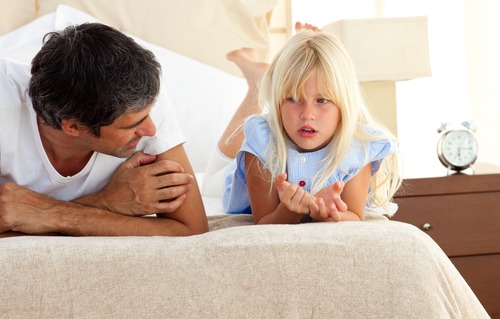 parent talking with child